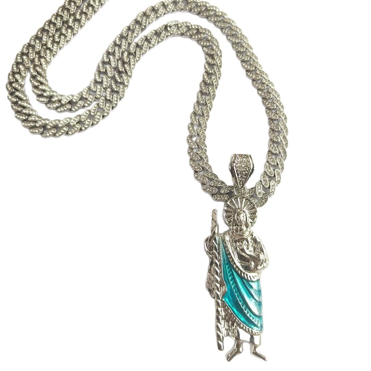 Европейские и американские трансграничные капающие масла Религия Св. Иуда Сплав подвески для мужчин 8MM кубинские цепи...