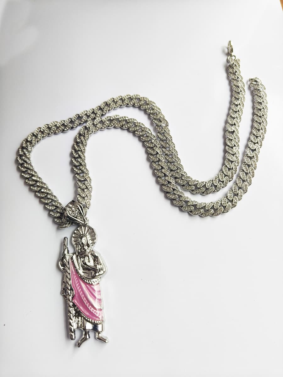 Европейские и американские трансграничные капающие масла Религия Св. Иуда Сплав подвески для мужчин 8MM кубинские цепи...