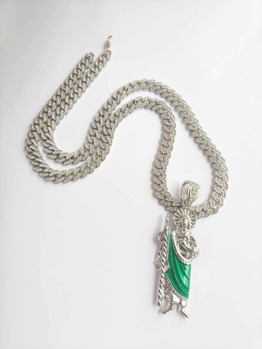 Европейские и американские трансграничные капающие масла Религия Св. Иуда Сплав подвески для мужчин 8MM кубинские цепи...