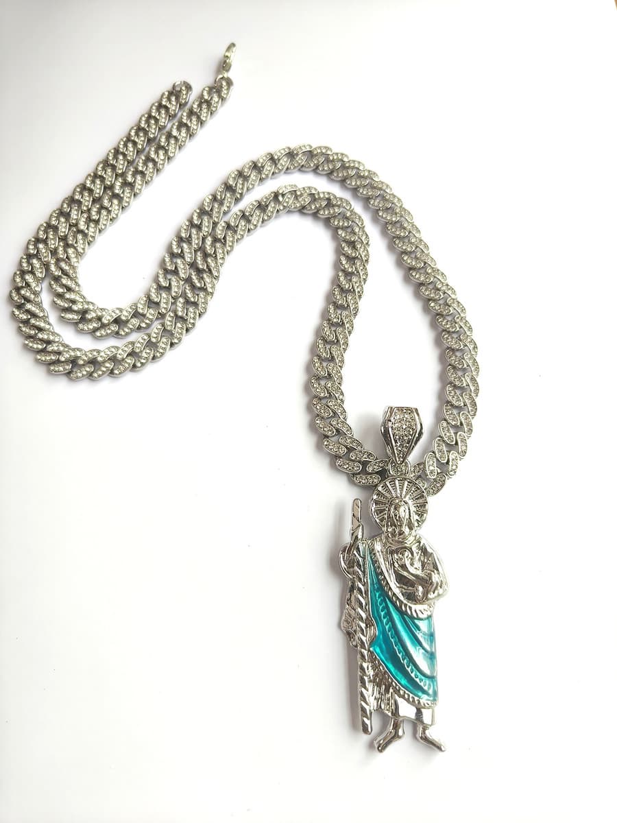 Европейские и американские трансграничные капающие масла Религия Св. Иуда Сплав подвески для мужчин 8MM кубинские цепи...