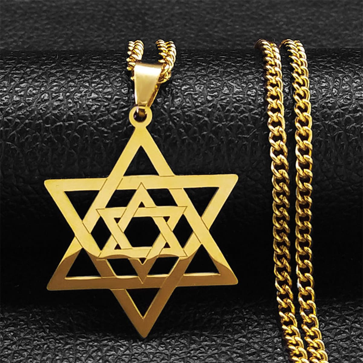 Мужской кулон-шестигранник в стиле хип-хоп «Дэвид Шилд», модная цепочка из нержавеющей стали, кубинская цепь, религиозные...