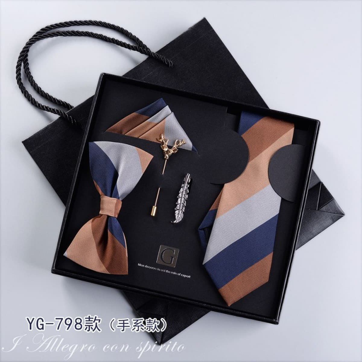 Костюм с галстуком, мужской свадебный костюм для жениха, костюм для жениха, официальная подарочная коробка, галстук-бабочка,...