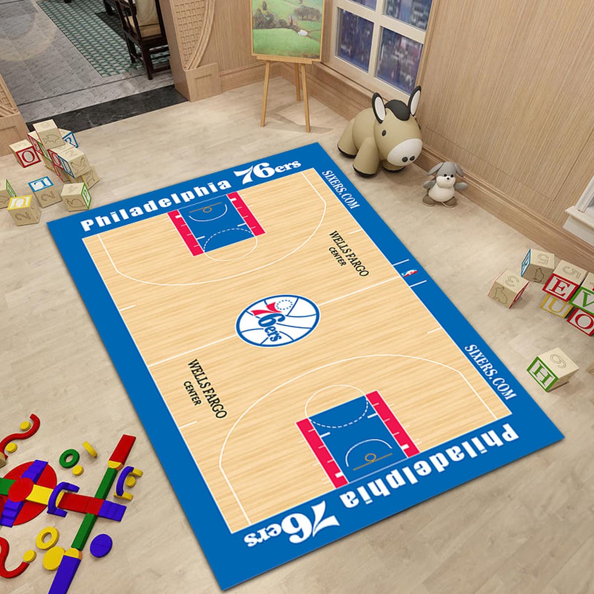 Ковер баскетбольной команды NBA Простой прикроватный ковер для спальни Креативное украшение интерьера Стадион Гостиная Диван...