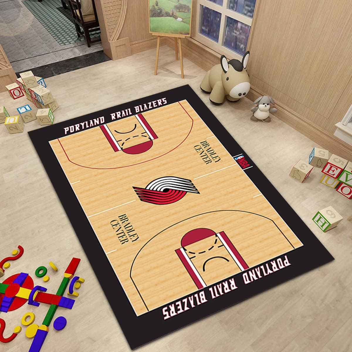 Ковер баскетбольной команды NBA Простой прикроватный ковер для спальни Креативное украшение интерьера Стадион Гостиная Диван...