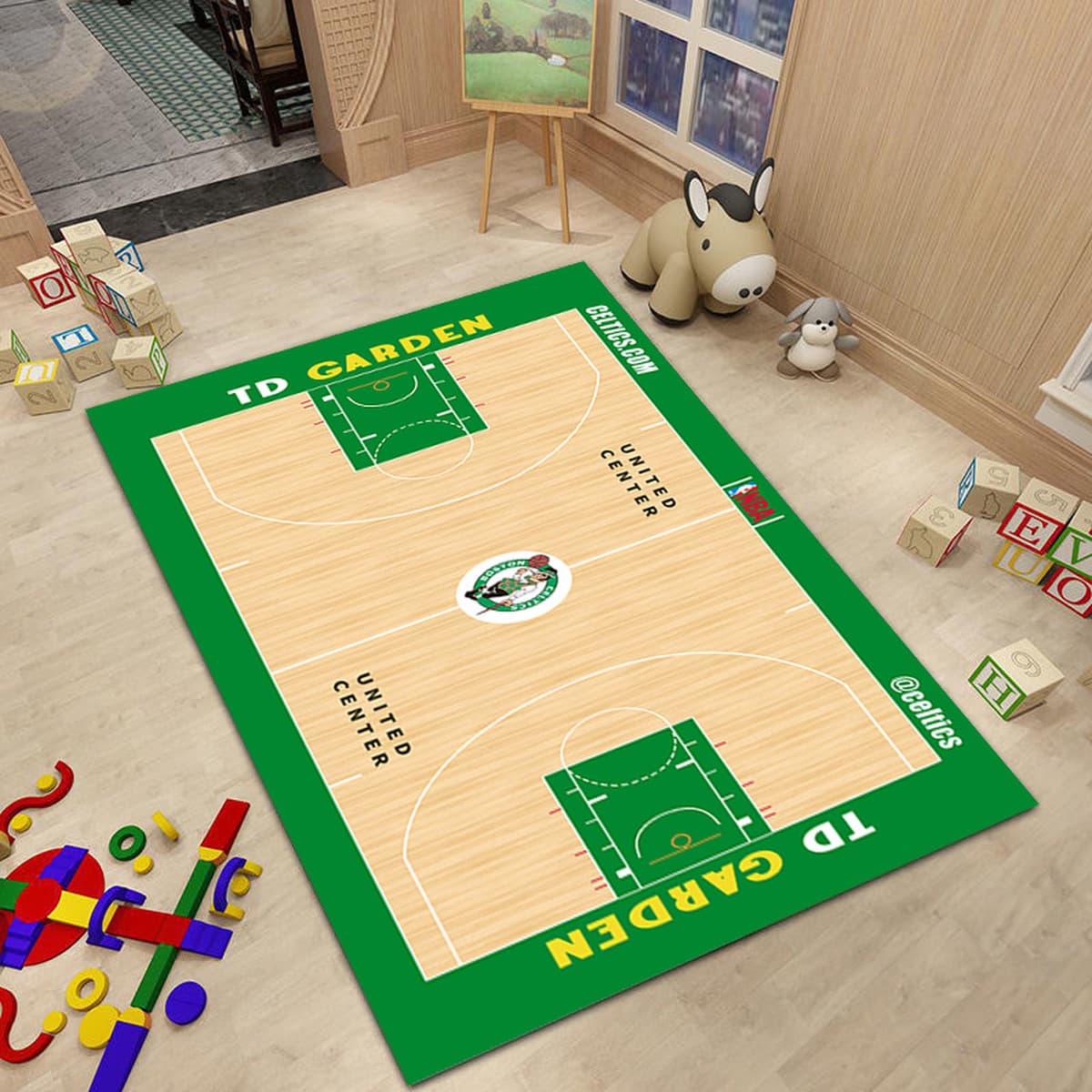 Ковер баскетбольной команды NBA Простой прикроватный ковер для спальни Креативное украшение интерьера Стадион Гостиная Диван...