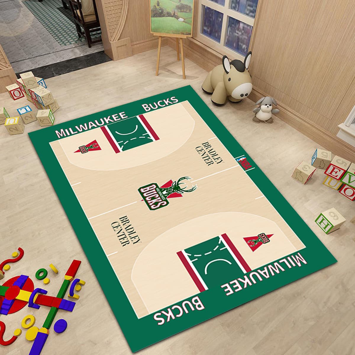 Ковер баскетбольной команды NBA Простой прикроватный ковер для спальни Креативное украшение интерьера Стадион Гостиная Диван...