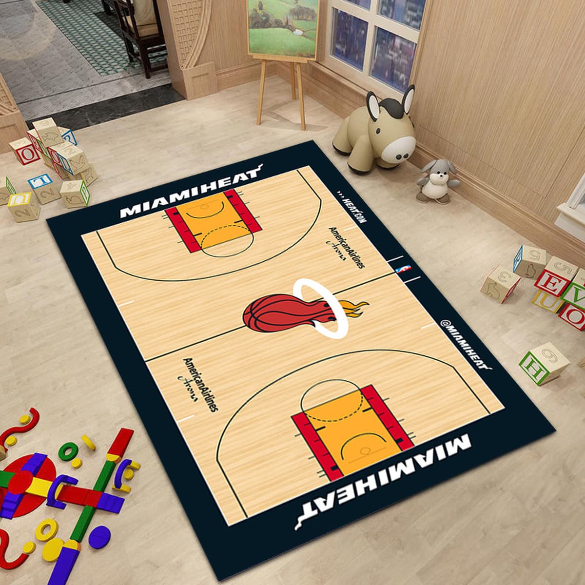 Ковер баскетбольной команды NBA Простой прикроватный ковер для спальни Креативное украшение интерьера Стадион Гостиная Диван...