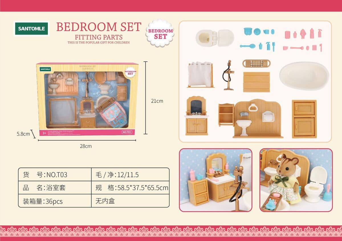 Детский дом Лесное семейное освещение Вилла Дом с животными Мини-кролик Кукольный домик Кухня Собранные игрушки