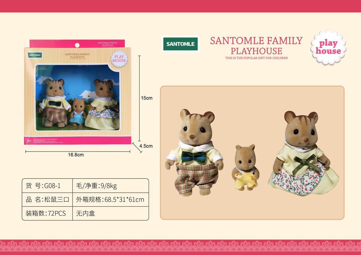 Детский дом Лесное семейное освещение Вилла Дом с животными Мини-кролик Кукольный домик Кухня Собранные игрушки