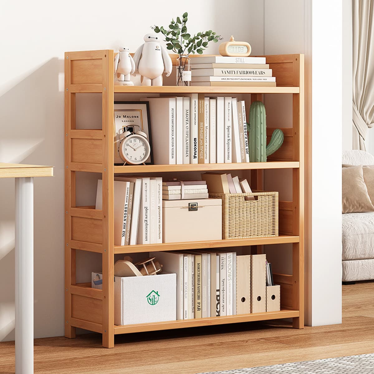 Книжная полка полка многослойная напольная домашняя гостиная студенческая общежитие книжный шкаф офис простой хранения у...