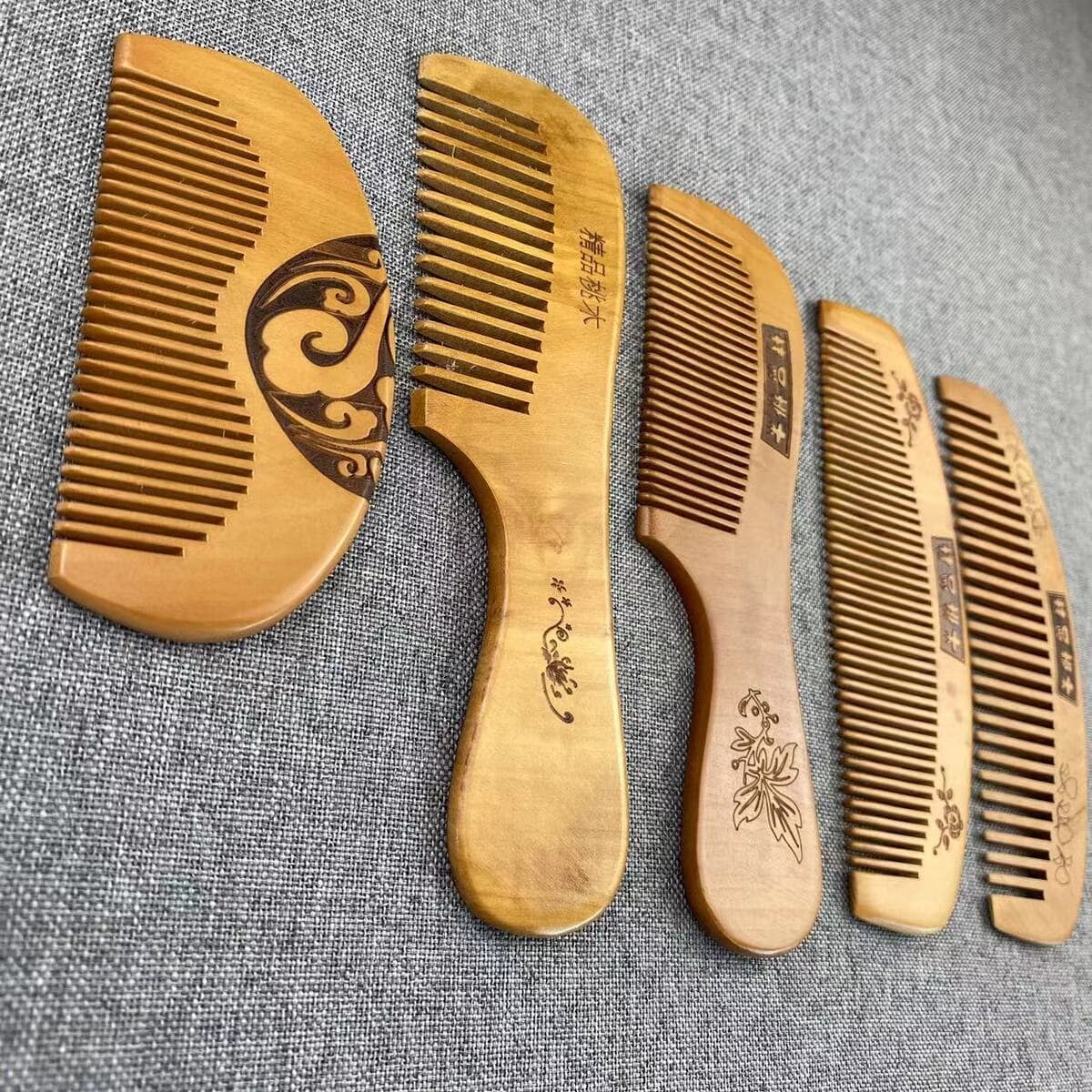 Подлинная расческа персикового дерева для домашнего использования натуральная деревянная расческа антистатическая массажная...