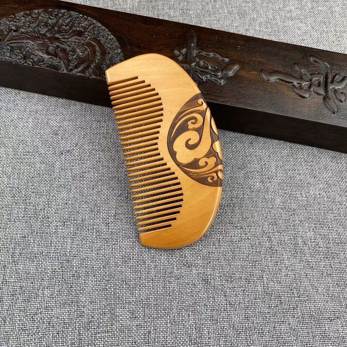 Подлинная расческа персикового дерева для домашнего использования натуральная деревянная расческа антистатическая массажная...