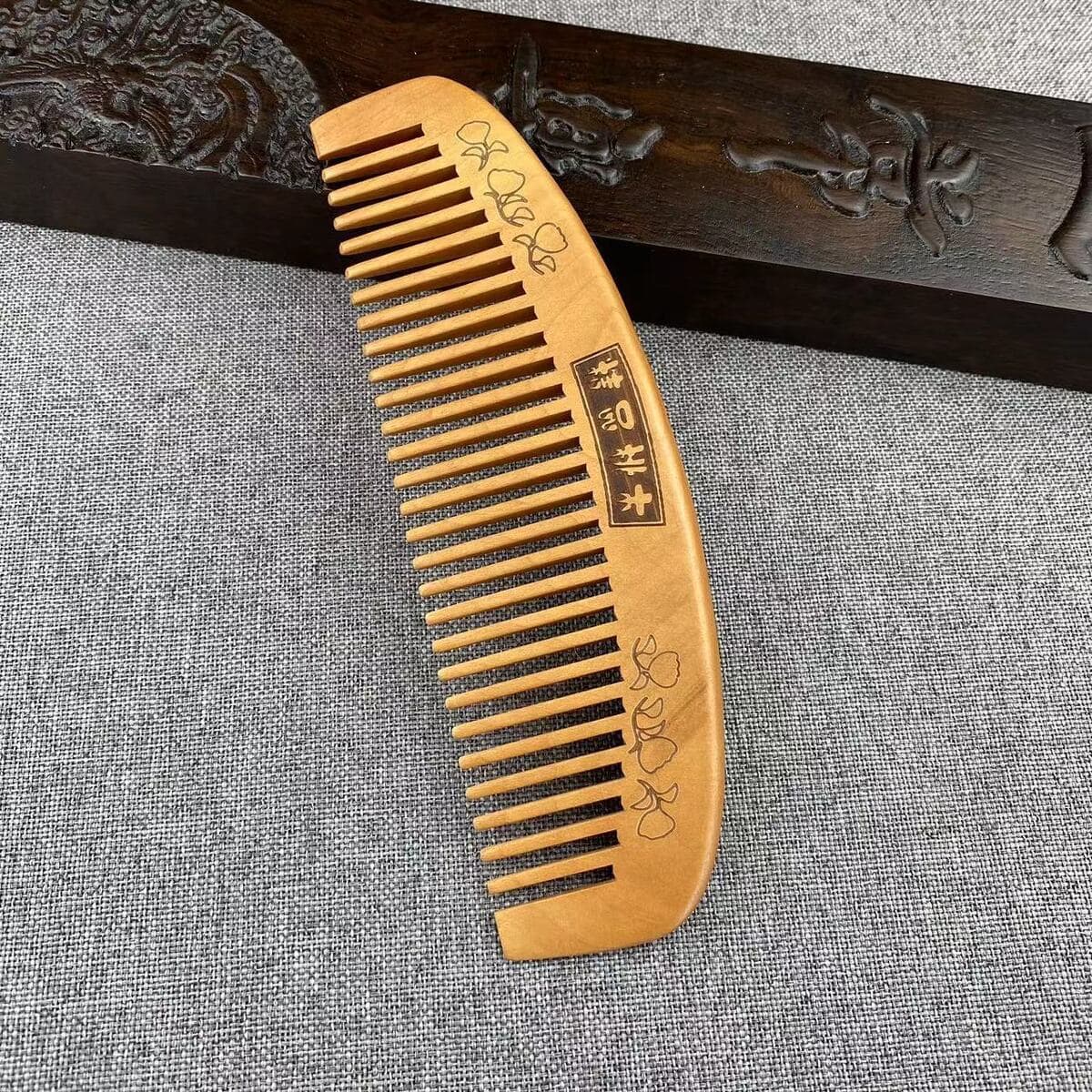 Подлинная расческа персикового дерева для домашнего использования натуральная деревянная расческа антистатическая массажная...