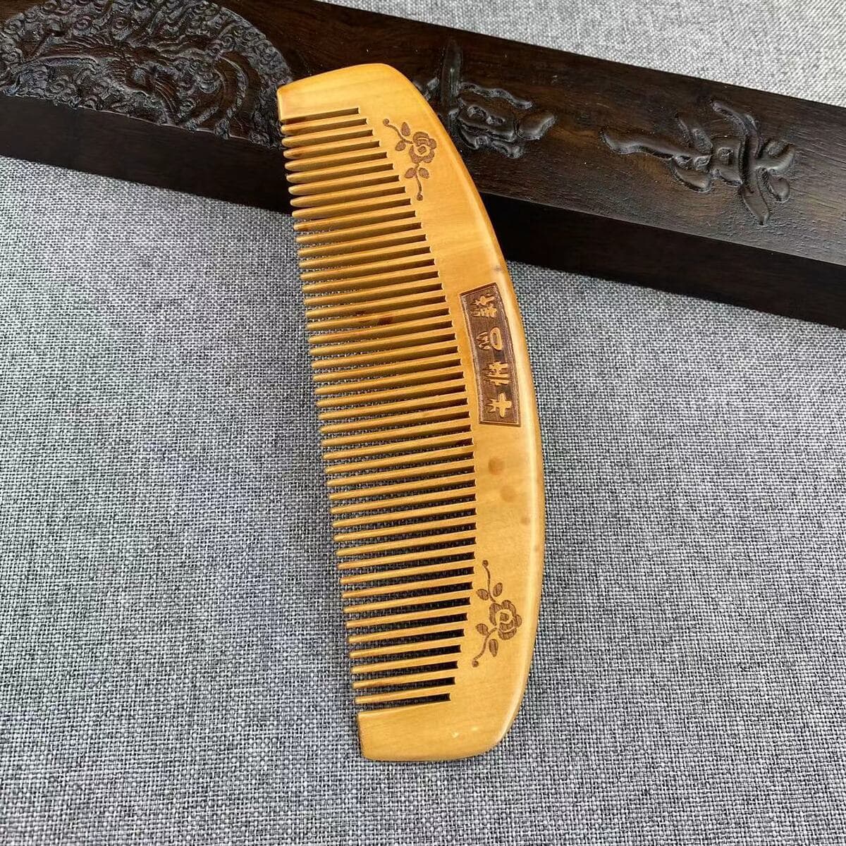 Подлинная расческа персикового дерева для домашнего использования натуральная деревянная расческа антистатическая массажная...