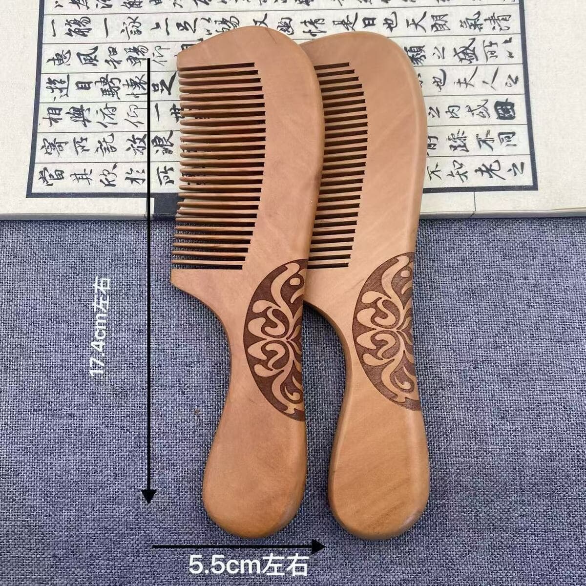 Подлинная расческа персикового дерева для домашнего использования натуральная деревянная расческа антистатическая массажная...