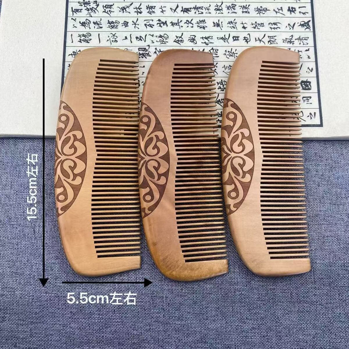 Подлинная расческа персикового дерева для домашнего использования натуральная деревянная расческа антистатическая массажная...