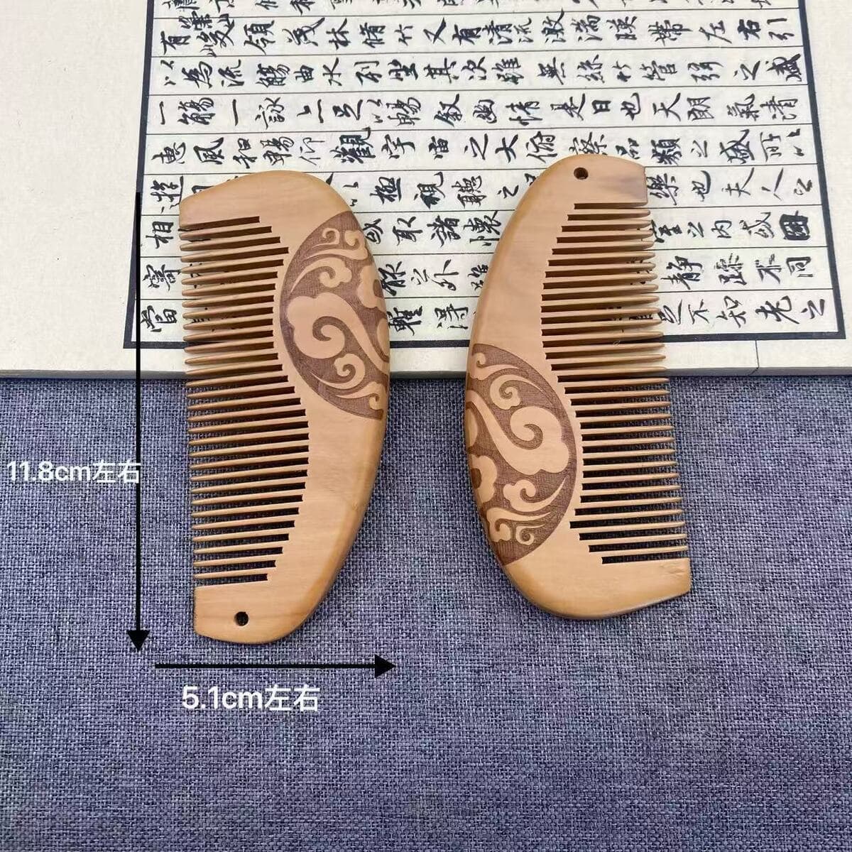 Подлинная расческа персикового дерева для домашнего использования натуральная деревянная расческа антистатическая массажная...