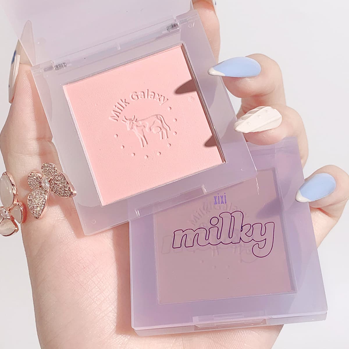 Xixi Milk Galaxy Мягкий туман Румяна Монохромная жаберная фиолетовая пластина Матовая сила Маленький оранжевый голый макияж...