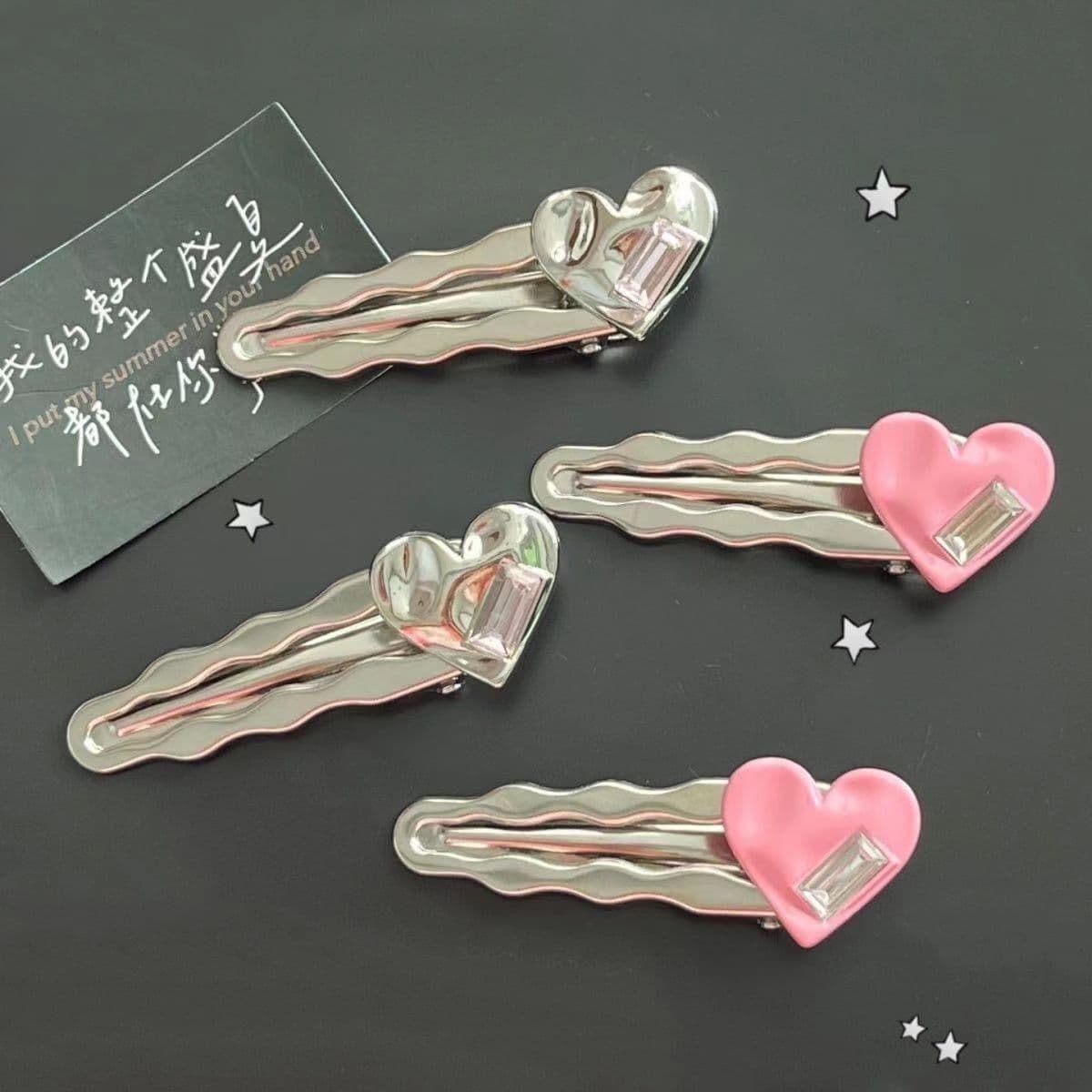 Интернет знаменитости Яркий серебряный Утконос Клип волна сладкий Сплав Шпилька металлический стиль девушка горный хрусталь...