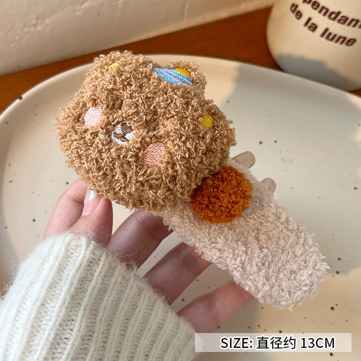 Корейский премиум-смысл двухсторонний Kt бант плюшевый захват мультфильм милый акула зажим сзади