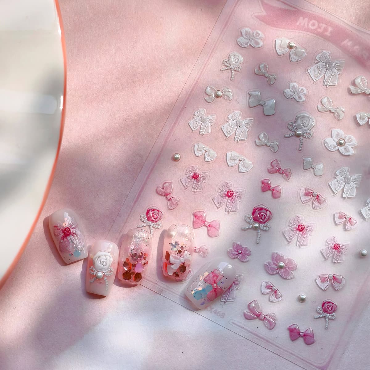 Наклейки для дизайна ногтей Tiesu, популярные милые наклейки для ногтей, оптовая продажа с фабрики, японский стиль, сердце...