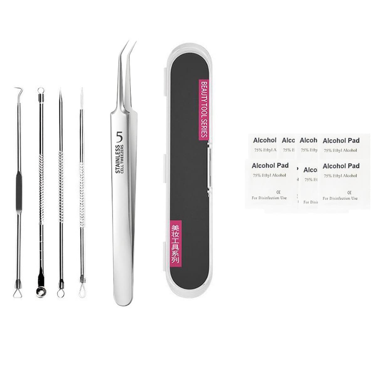 Качественный зажим для прыщей, набор для прыщей, игла для прыщей, зажим для клеток из нержавеющей стали, пинцет для удаления...
