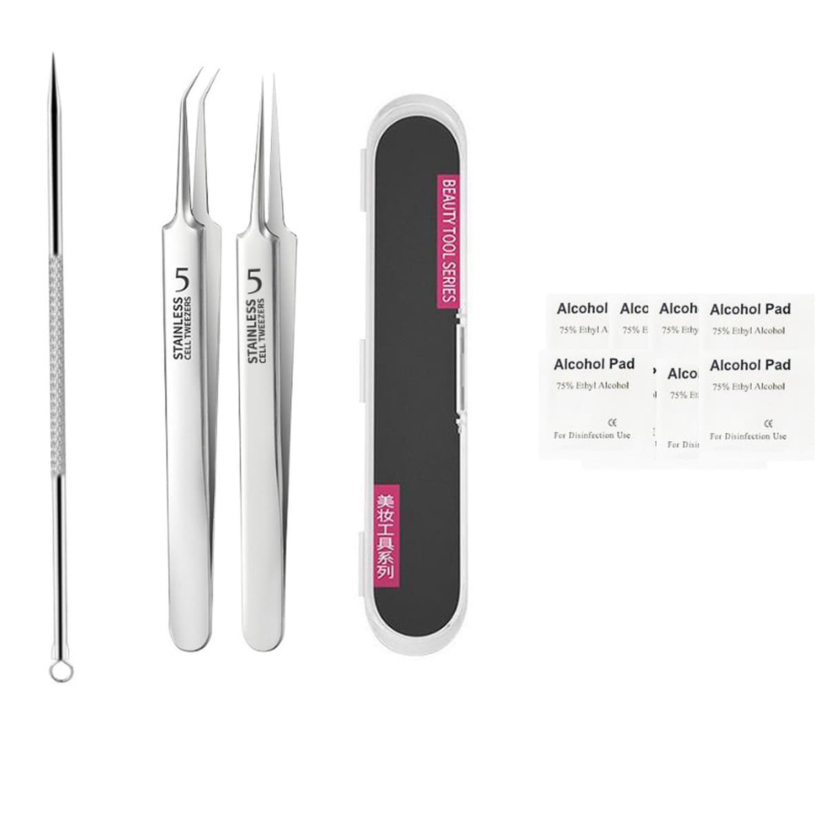 Качественный зажим для прыщей, набор для прыщей, игла для прыщей, зажим для клеток из нержавеющей стали, пинцет для удаления...