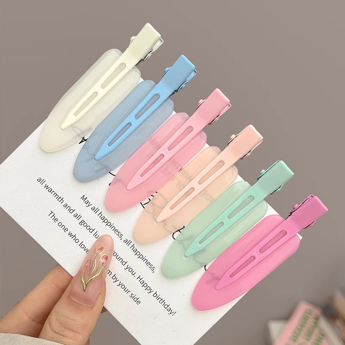 Милая кремовая заколка для волос с допамином, высококачественная заколка для челки, стильная заколка для студенческой челки,...