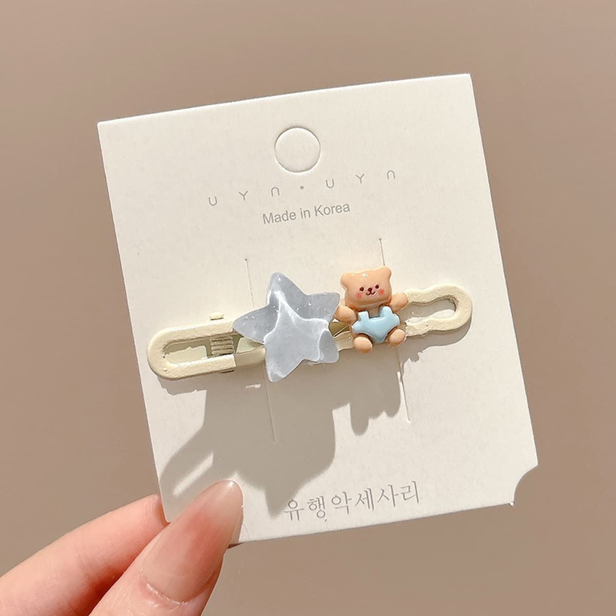 Милая кремовая заколка для волос с допамином, высококачественная заколка для челки, стильная заколка для студенческой челки,...