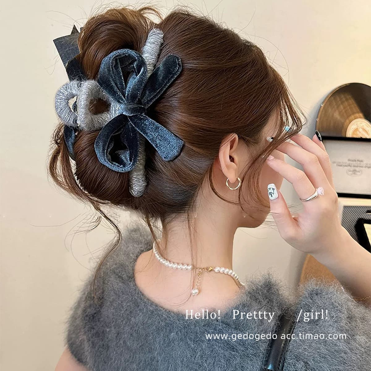 Заколка для волос в клетку, новая модель 2025 года, элитный стиль для затылка, высококачественная заколка-«жабромер»,...