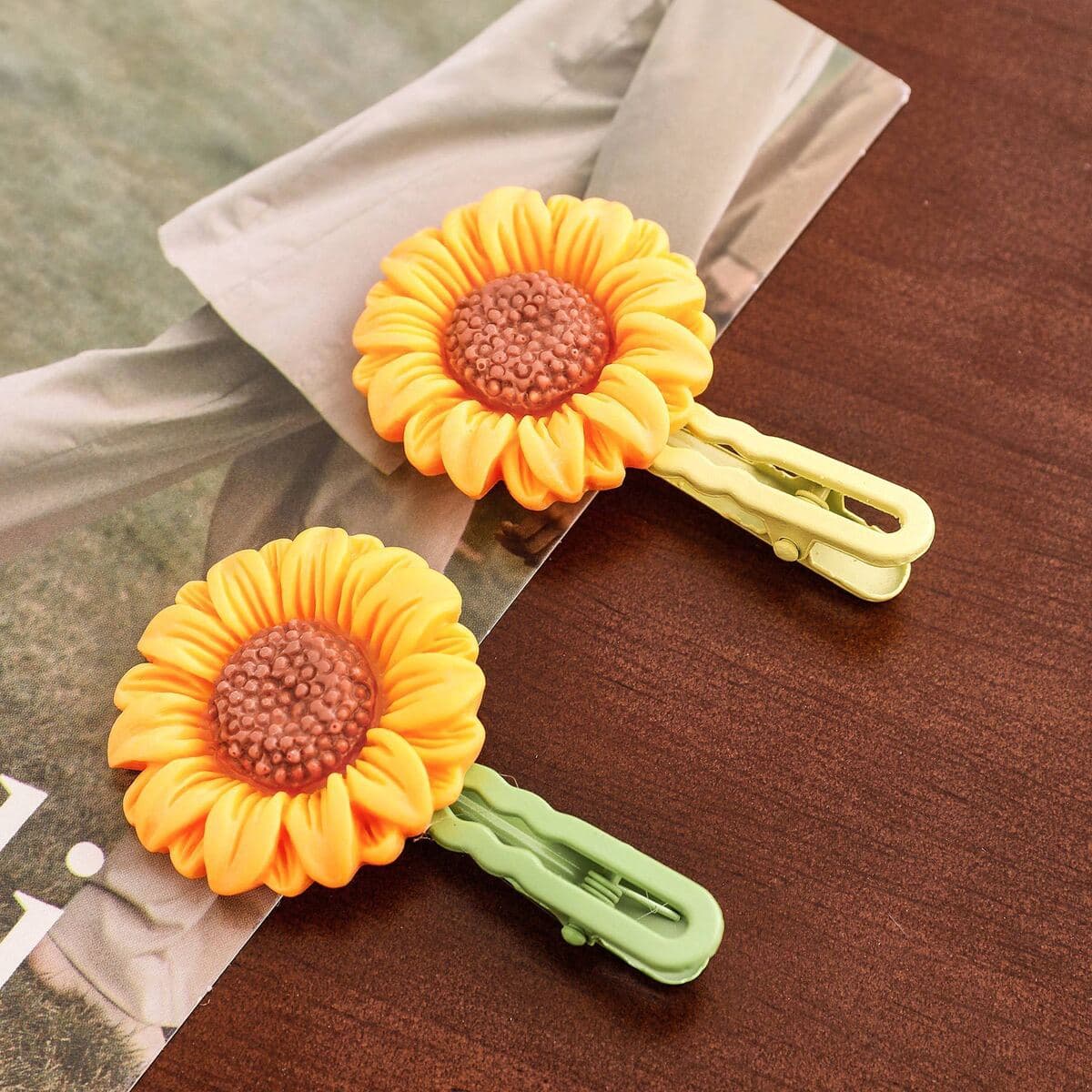 Милый подсолнух цветок заколка для волос