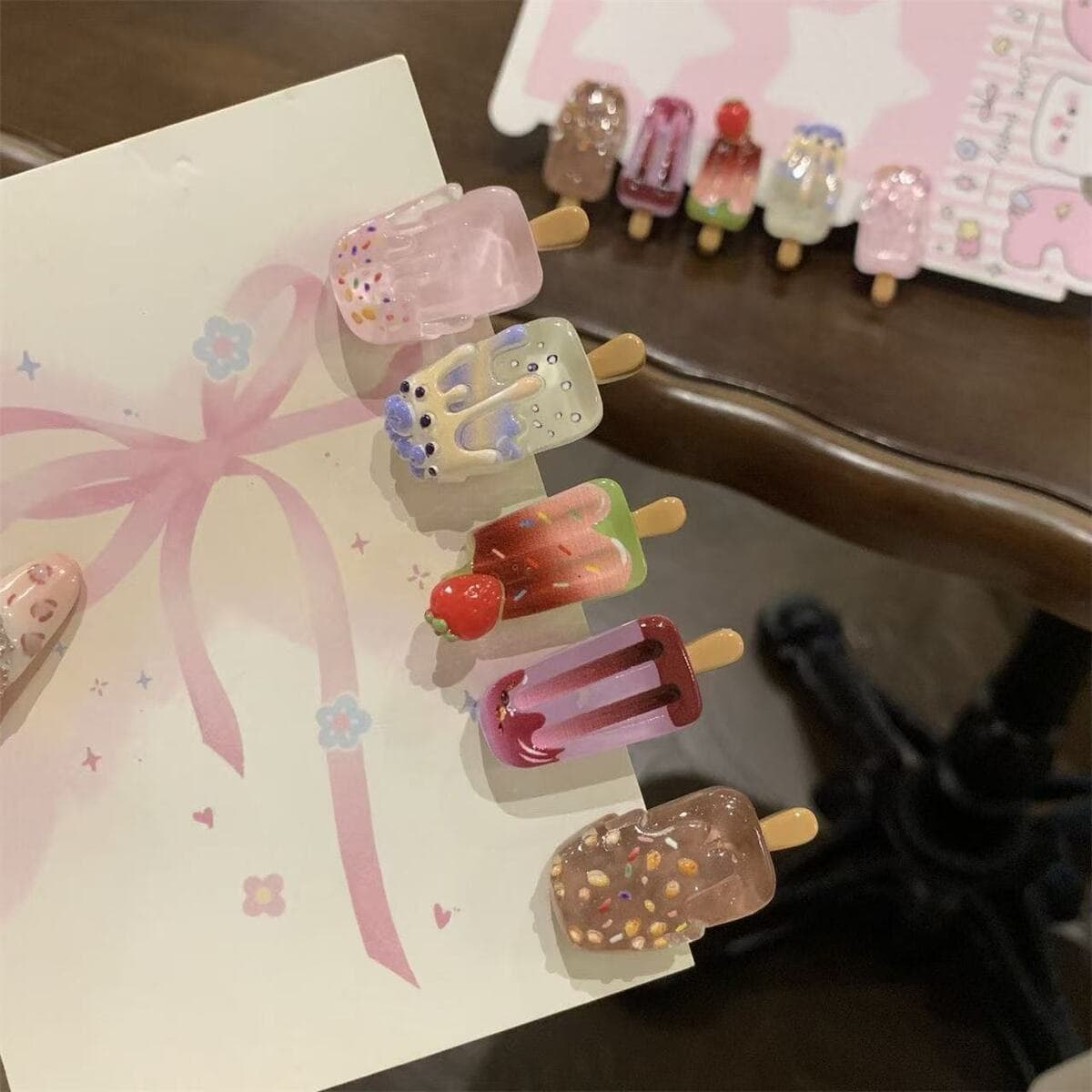 Милая мини-заколка для волос в виде мороженого, креативная забавная заколка для волос с рваной челкой, мультяшная заколка в...