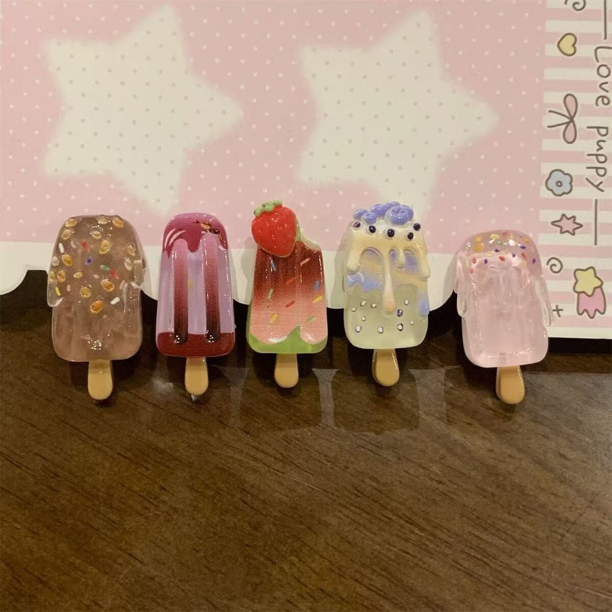 Милая мини-заколка для волос в виде мороженого, креативная забавная заколка для волос с рваной челкой, мультяшная заколка в...