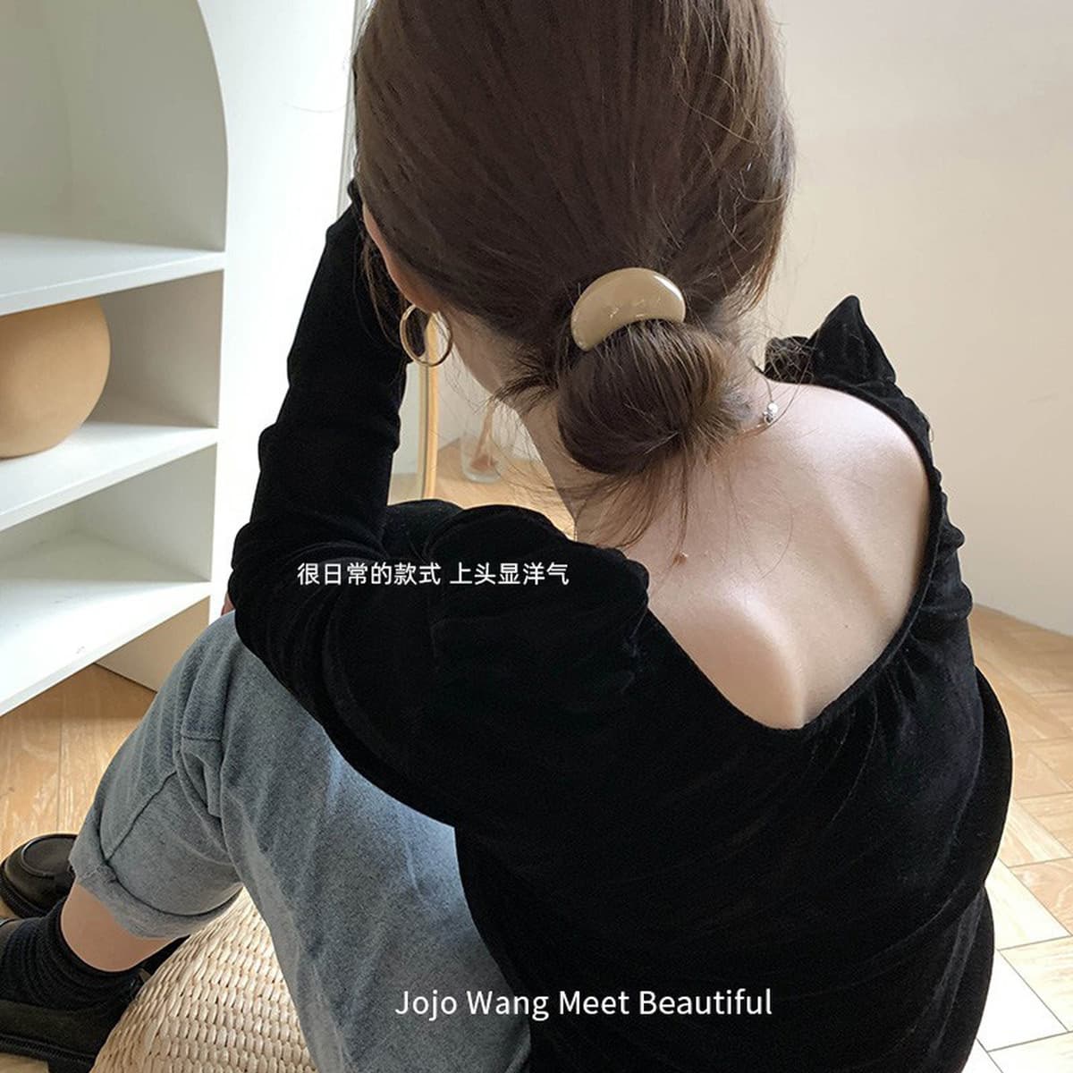 Красивый молочный кофе ~ Маленькая молочная крышка простой конский хвост кольцо для волос