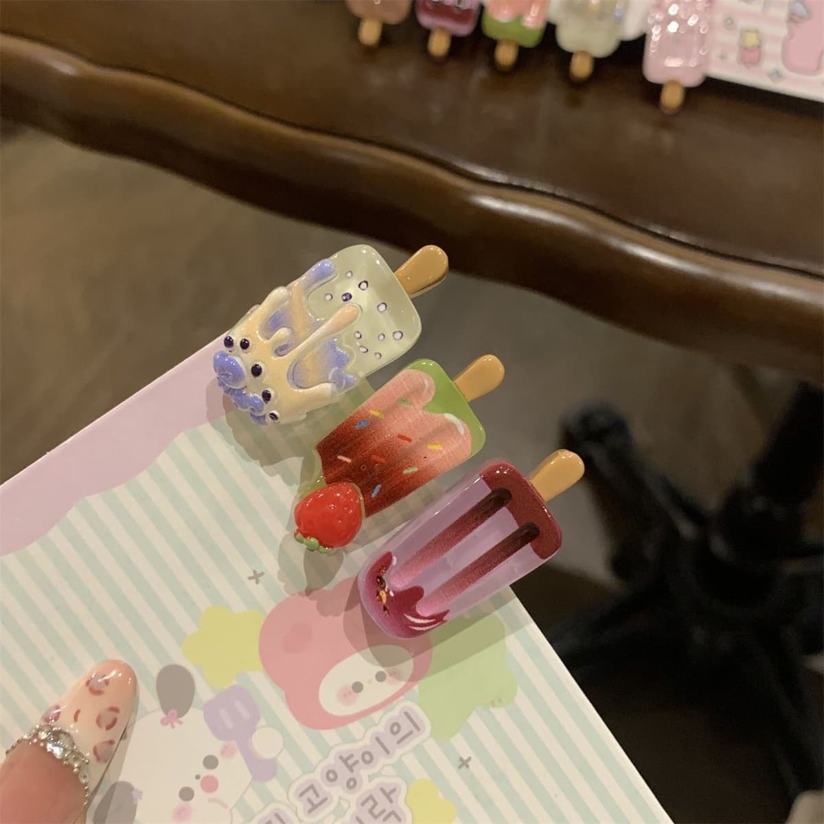 Заколка для мороженого ~ Симпатичные мини-творческие забавные мороженое