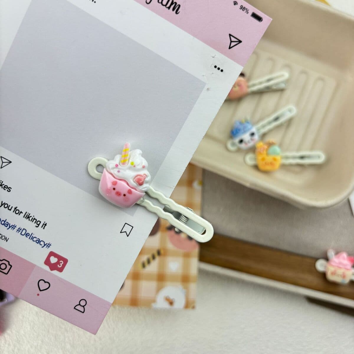 Заколка для мороженого ~ Симпатичные мини-творческие забавные мороженое