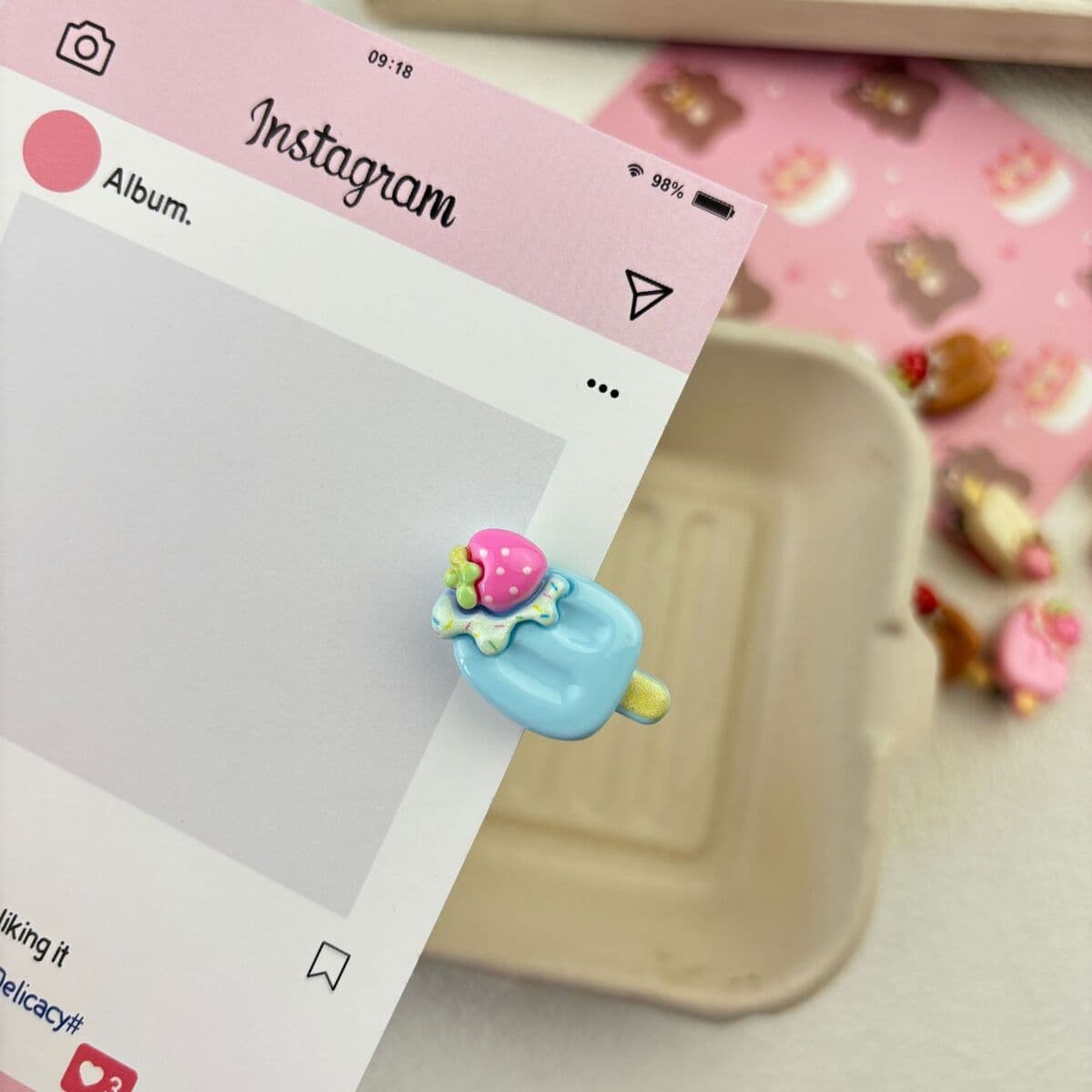 Заколка для мороженого ~ Симпатичные мини-творческие забавные мороженое