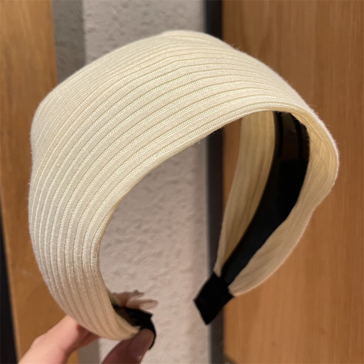 Корейский трикотажный ямный широкий обруч для волос с высоким значением лица расширен ретро сплошной цвет высокого черепа