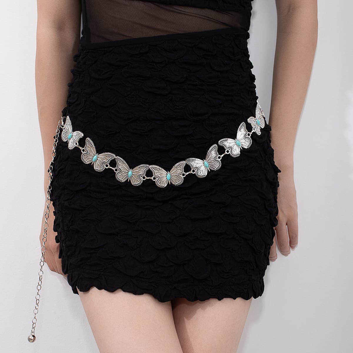 Элегантная металлическая поясная цепочка с подсолнухом для женщин, регулируемый аксессуар для талии платья, многослойный...