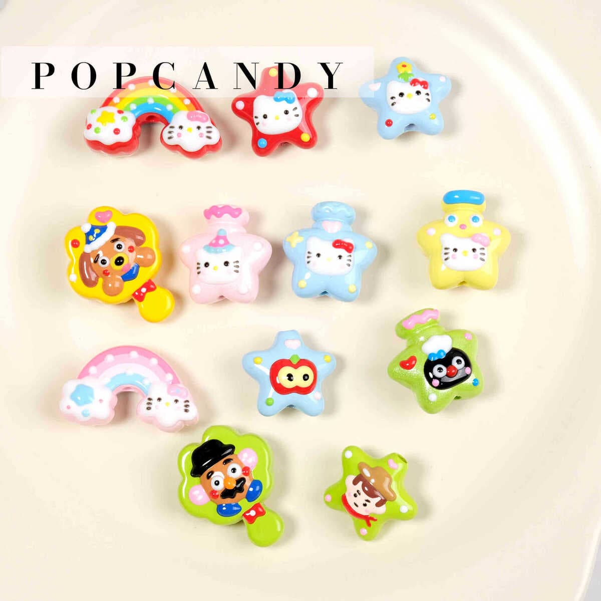 Мультяшные милые бусины ручной работы, сделанные своими руками, браслет, сумка, подвесное ожерелье, серьги, ювелирные...