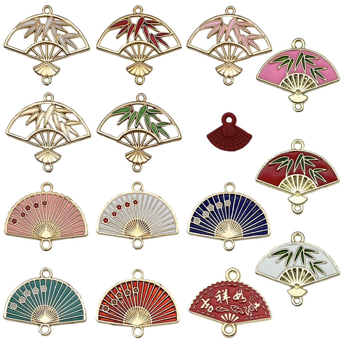 Двойной подвесной веер в китайском стиле с цветком сливы и бамбуковым листом, новые китайские серьги-заколки из масляного...