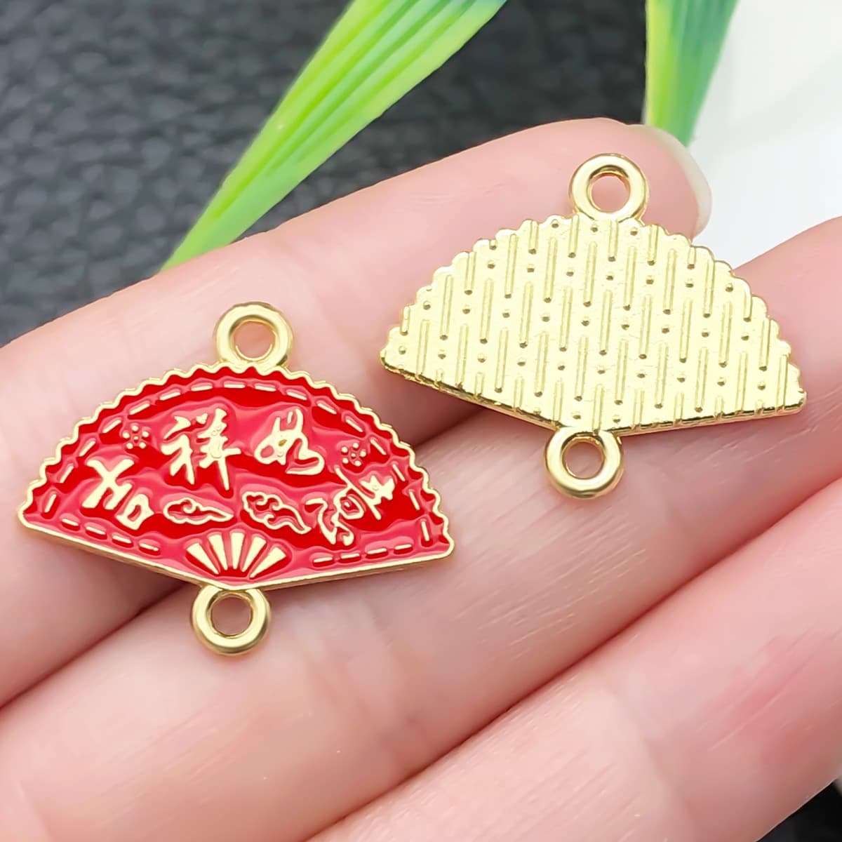 Двойной подвесной веер в китайском стиле с цветком сливы и бамбуковым листом, новые китайские серьги-заколки из масляного...