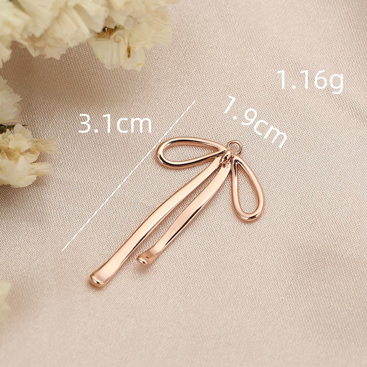 Медные аксессуары для рукоделия с сохранением цвета, покрытые 18-каратным золотом, в форме банта, для подвесок, серег,...