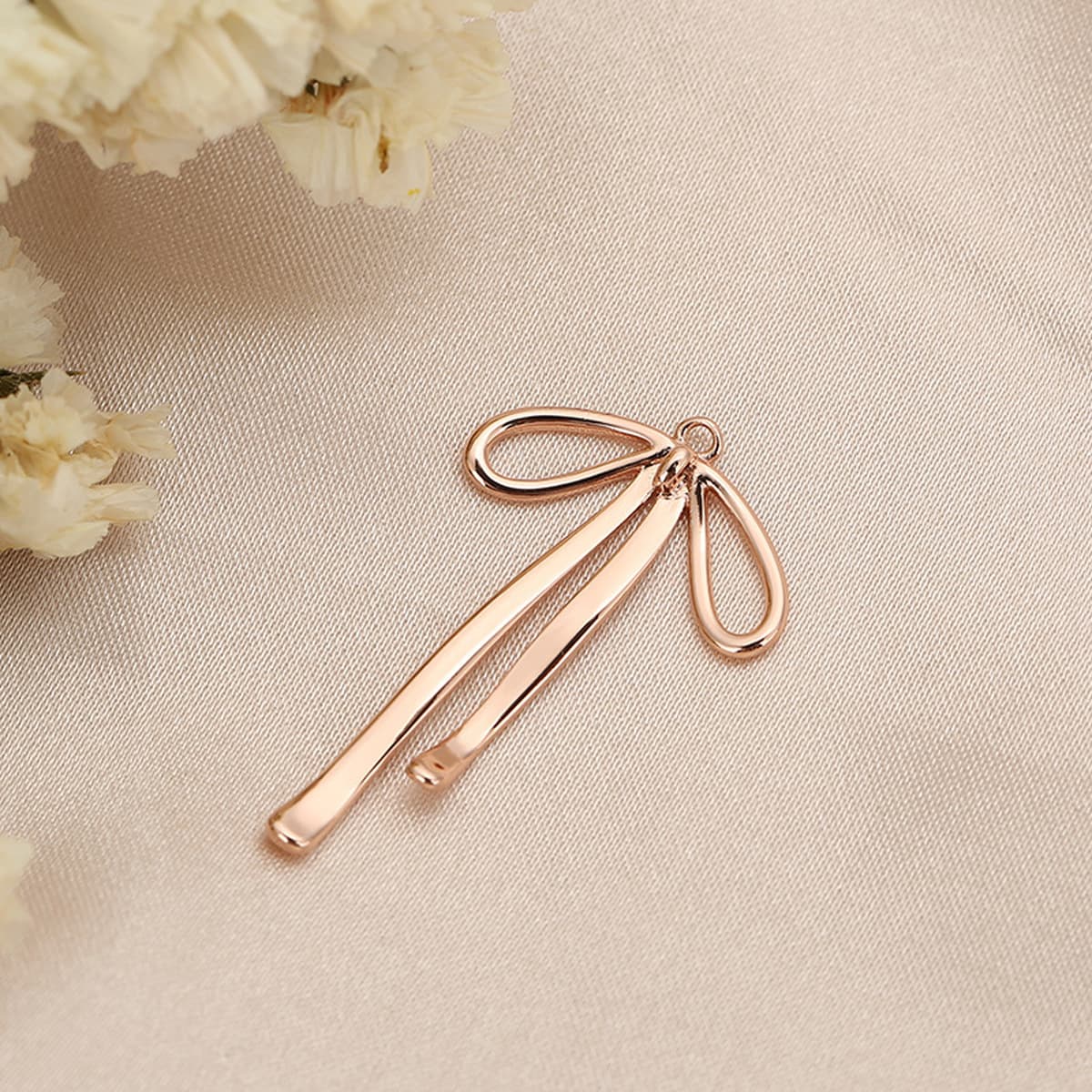 Медные аксессуары для рукоделия с сохранением цвета, покрытые 18-каратным золотом, в форме банта, для подвесок, серег,...