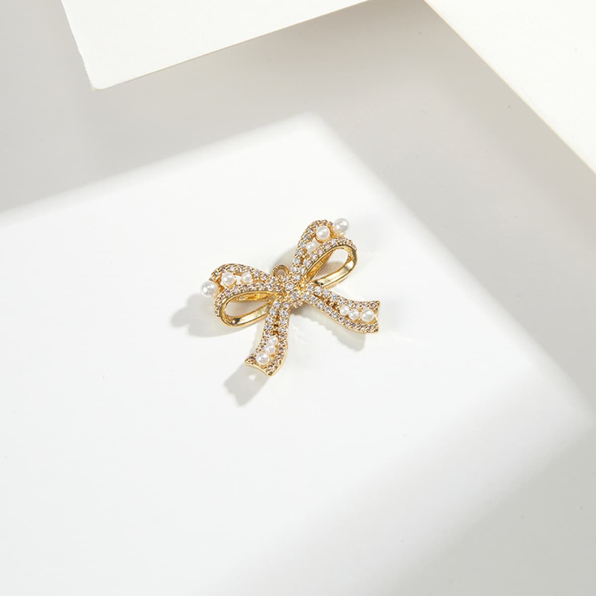 Медные аксессуары для рукоделия с сохранением цвета, покрытые 18-каратным золотом, в форме банта, для подвесок, серег,...