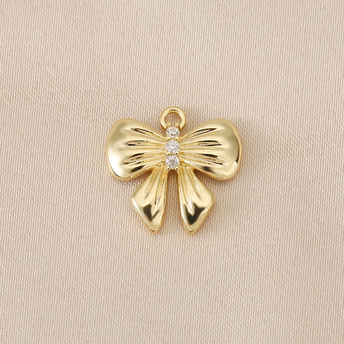 Медные аксессуары для рукоделия с сохранением цвета, покрытые 18-каратным золотом, в форме банта, для подвесок, серег,...