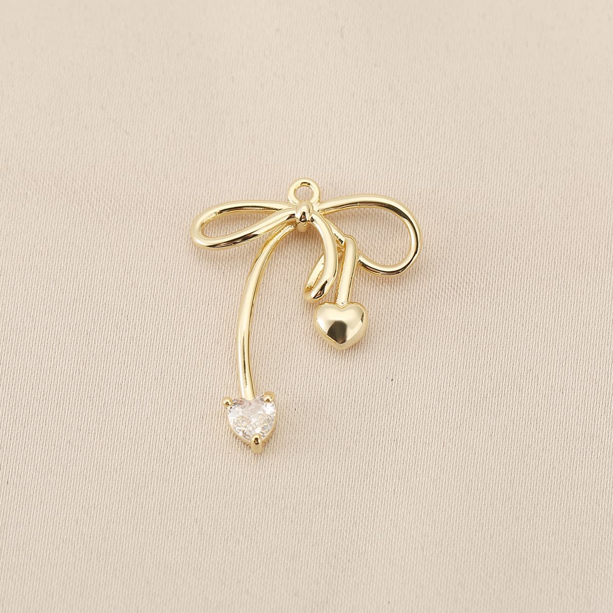 Медные аксессуары для рукоделия с сохранением цвета, покрытые 18-каратным золотом, в форме банта, для подвесок, серег,...