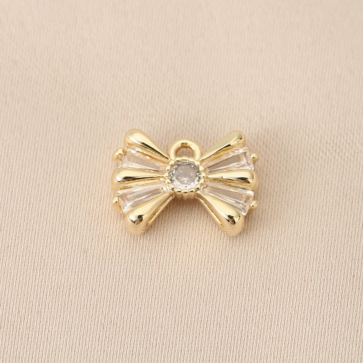 Медные аксессуары для рукоделия с сохранением цвета, покрытые 18-каратным золотом, в форме банта, для подвесок, серег,...