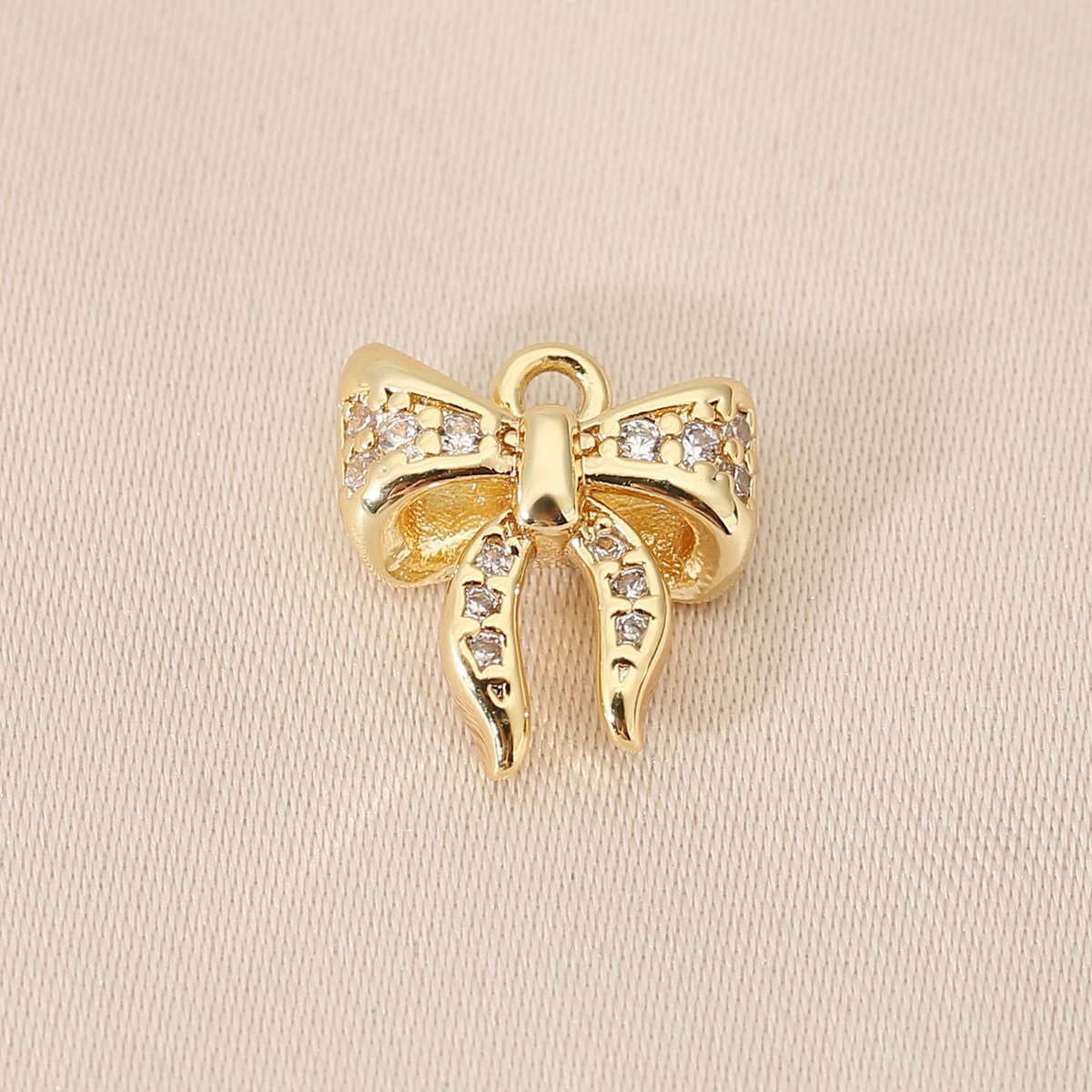 Медные аксессуары для рукоделия с сохранением цвета, покрытые 18-каратным золотом, в форме банта, для подвесок, серег,...