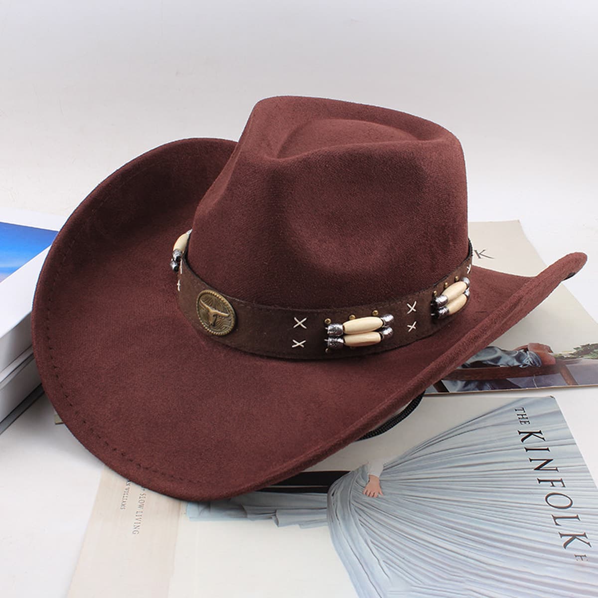 Внешняя торговля Западный джинсовый стиль тибетский бычий аксессуар модный цилиндр